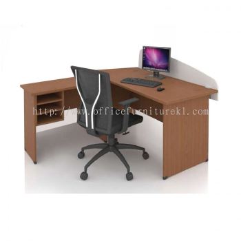 FOBIS 4' OFFICE TABLE | STUDY TABLE | COMPUTER TABLE WITH PARTITION BOARD C/W SIDE TABLE & RETURN RACK FOBIS 127 (Color Maple & Dark Grey) - office table Jalan Tun Razak | office table Damansara Kim | office table Tadisma Business Park | office table Mid Year Sale