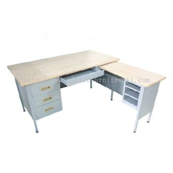 5 FEET STEEL PEDESTAL DESK WITH SIDE TABLE SUNWAY SELANGOR