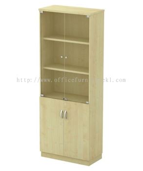 FULL HEIGHT WOODEN FILING CUPBOARD SWINGING GLASS DOOR UPTOWN PJ SELANGOR