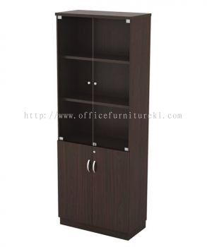 FULL HEIGHT WOODEN FILING CUPBOARD SWINGING GLASS DOOR PANDAN PERDANA SELANGO