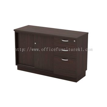 WOODEN SIDE CABINET C/W SLIDING DOOR + FIXED PEDESTAL DRAWER KL SENTRAL