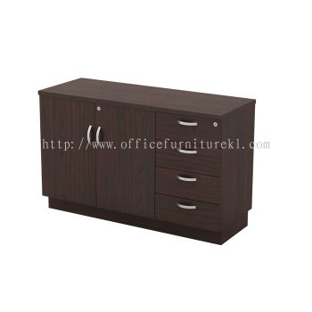 WOODEN SIDE CABINET C/W SWINGING DOOR + FIXED PEDESTAL DRAWER IPOH PERAK