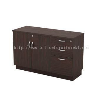 QAMAR WOODEN OFFICE SIDE CABINET C/W SWINGING DOOR + FIXED PEDESTAL DRAWER KL MALAYSIA