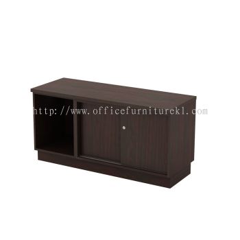 QAMAR WOODEN OFFICE SIDE CABINET C/W OPEN SHELF + SLIDING DOOR ALOR GAJAH