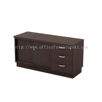 QAMAR WOODEN OFFICE SIDE CABINET C/W SLIDING DOOR + DRAWER BUKIT MERTAJAM