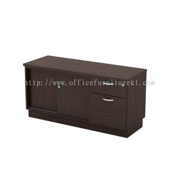 QAMAR WOODEN OFFICE SIDE CABINET C/W SLIDING DOOR + DRAWER SUNGAI PETANI