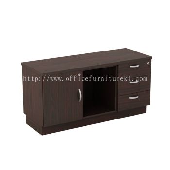 QAMAR WOODEN OFFICE SIDE CABINET C/W OPEN SHELF + SWING DOOR + FIXED PEDESTAL MUAR