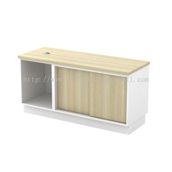 MUPHI WOODEN OFFICE SIDE CABINET C/W OPEN SHELF + SLIDING DOOR BUKIT JALIL