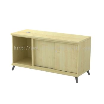 OLVA WOODEN OFFICE SIDE CABINET C/W OPEN SHELF + SLIDING DOOR BALAKONG