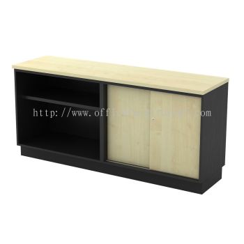 TITUS DUAL OFFICE SIDE CABINET C/W OPEN SHELF + SLIDING DOOR KOTA KEMUNING