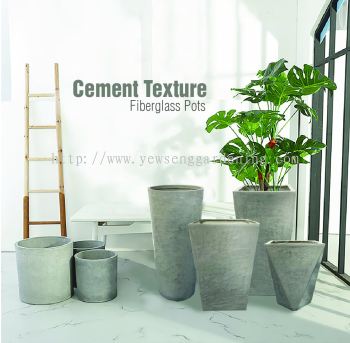 Cement Texture Fiberglass Pot
