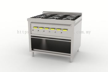 Six Open Burner Counter