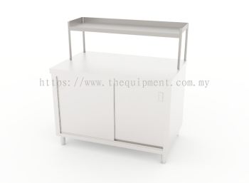 Working Counter with Overhead Shelf