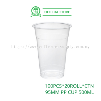 PP CUP 500ml 16oz Plain Y500 塑料杯 - 95mm | Bubble Tea | Polypropylene | Takeaway | Dabao cup | Plastic Cup