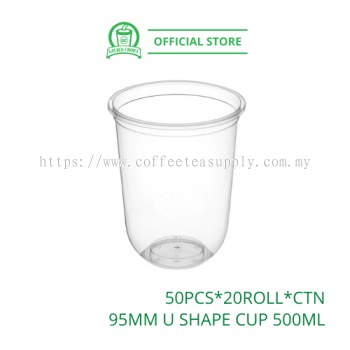 U SHAPE CUP U型胖胖杯 500ml (95mm) - Bubble Tea | PP material | Sealing Cup | Takeaway | Dabao | Dapao