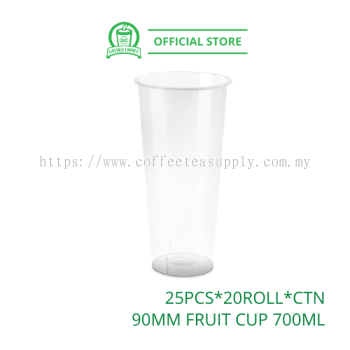 90mm FRUIT CUP Transparent 700ml 22oz 注塑杯 - 水果茶杯 | 打包 | Takeaway | Fruit Tea | Bubble Tea | Injection