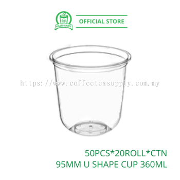 U SHAPE CUP U型胖胖杯 360ml (95mm) - Bubble Tea | PP material | Sealing Cup | Takeaway | Dabao | Dapao