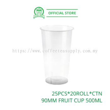 90mm FRUIT CUP Transparent 500ml 16oz 注塑杯 - 水果茶杯 | 打包 | Takeaway | Fruit Tea | Bubble Tea | Injection