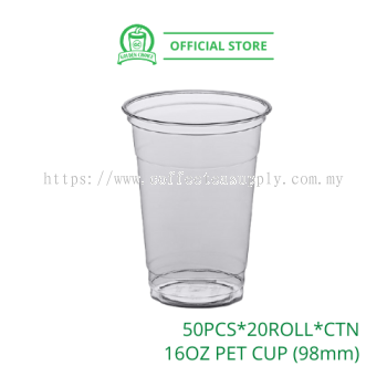 16oz PET CUP 98mm 塑料杯 - 500ml Quality | Solid | Takeaway