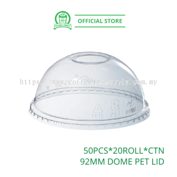 92mm DOME PET LID - for 12oz PET Cup | Quality | Solid | Takeaway | Cap