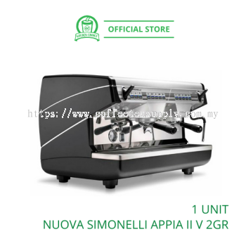 NUOVA SIMONELLI APPIA II V 2 Group Head RAISED - Commercial | Black | Espresso Machine