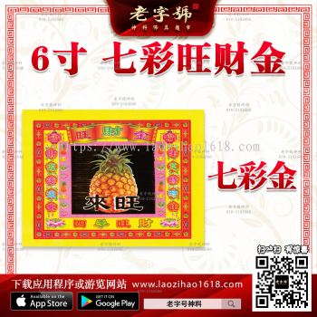 新款6寸 七彩旺财金（一包）