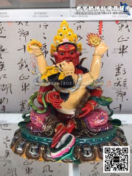 16‘’藏传红财神-极彩K金