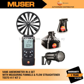 Testo 417 Kit 2 (0563 2417) Vane Anemometer with Measuring Funnels and Flow Straightener | Testo by Muser