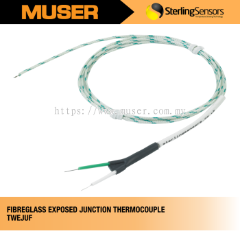 TWEJUF Fibreglass Exposed Junction Thermocouple | Sterling Sensors by Muser