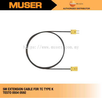 Testo 0554 0592 5-meter Extension Cable for TC Type K | Testo by Muser