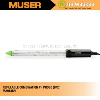 MA918B/1 Refillable Combination pH Probe | Milwaukee by Muser