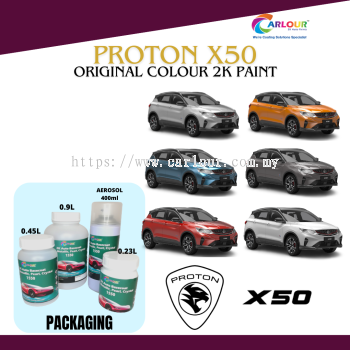 Proton X50 Original Color 2K Paint Basecoat Solid, Metallic, Pearl, Crystal CARLOUR