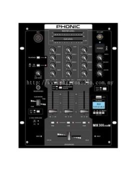 Phonic MX 300 USBW 3-Channel DJ Mixer with USB Playback and Bluetooth Connectivity