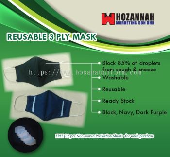 Reusable 3 Ply Cotton Mask