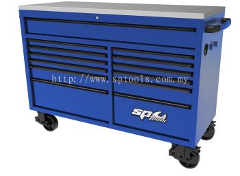 59" USA Sumo Series Wide Roller Cabinet - 13 Drawer - Blue/Black | SP44725BL