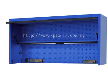 SP TOOLS 73" USA SUMO SERIES WIDE POWER TOP HUTCH - SHELF, PEGBOARD, LIGHT - BLUE/BLACK SP44830BL