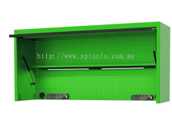 73" USA Sumo Series Wide Power Top Hutch - Shelf, Pegboard, Light - Green/Black | SP44830G