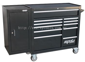 Custom Series Roller Cabinet with Side Cabinet - 11 Drawer - Black/Silver Handles - CUSTOMISED EDITION | SP40160