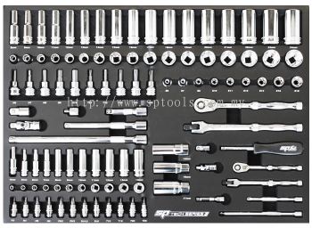 SP TOOLS FOAM TRAY - TECH SERIES METRIC ONLY - 106PC - SOCKETS & ACCESSORIES INCLUDED SP50009