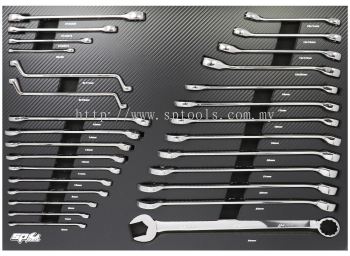 SP TOOLS FOAM TRAY - TECH SERIES METRIC ONLY - 29PC - SPANNERS INCLUDED SP50019