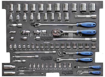 SP TOOLS FOAM TRAY - METRIC ONLY - 70PC - SOCKETS & ACCESSORIES INCLUDED SP50001