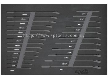 SP TOOLS EVA FOAM TOOL STORAGE (25PC METRIC/SAE) - SPANNERS SP50915