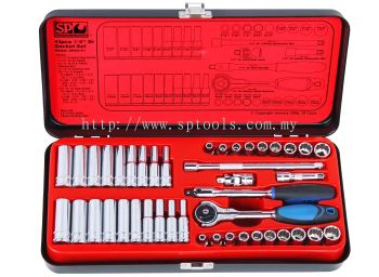 SP TOOLS 1/4"DR SOCKET SET - 6PT & 12PT METRIC/SAE - 43PC SP20101