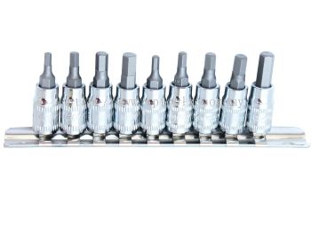 SP TOOLS 1/4"DR INHEX SOCKET RAIL SET - 9PC - METRIC/SAE SP20540