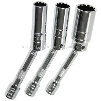 SP TOOLS 3/8"DR MAGNETIC SPARK PLUG SPLINE SOCKET SET - 3PC SP22499