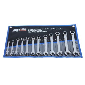 SP TOOLS GEAR DRIVE ROE SPANNER SET - 0掳 OFFSET - METRIC - 12PC SP10212