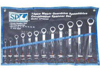 SP TOOLS SPEED DRIVE GEAR SPANNER SET - 0掳 OFFSET - METRIC - 12PC SP10222