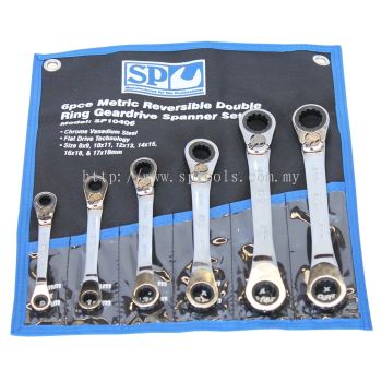 SP TOOLS DOUBLE RING GEAR DRIVE SPANNER SET - 15掳 OFFSET - METRIC - 6PC SP10406