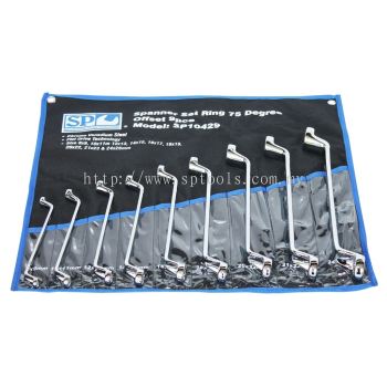 SP TOOLS DOUBLE RING LONG SPANNER SET - METRIC - 75 OFFSET - 9PC SP10429