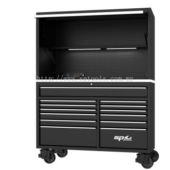 59" USA Sumo Series Roller Cabinet & Power Top Hutch Combo - Black/Chrome | SP44740